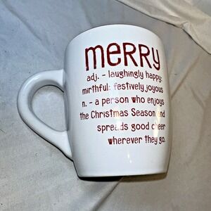 Tara Reed Christmas Mug Merry Definition Holiday Red Large 25 oz Jumbo Coffee